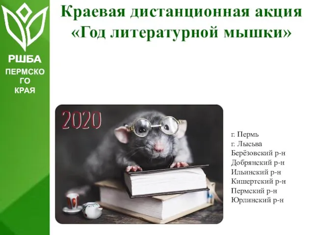 Краевая дистанционная акция «Год литературной мышки» ПЕРМСКОГО КРАЯ г. Пермь г. Лысьва