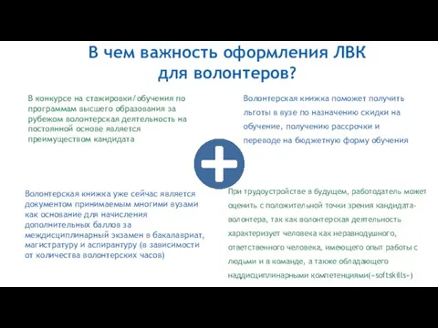 В чем важность оформления ЛВК для волонтеров? При трудоустройстве в будущем, работодатель