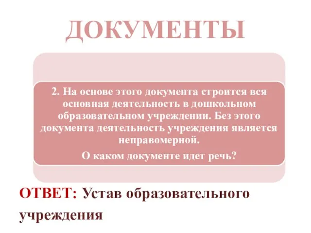 ДОКУМЕНТЫ ОТВЕТ: Устав образовательного учреждения