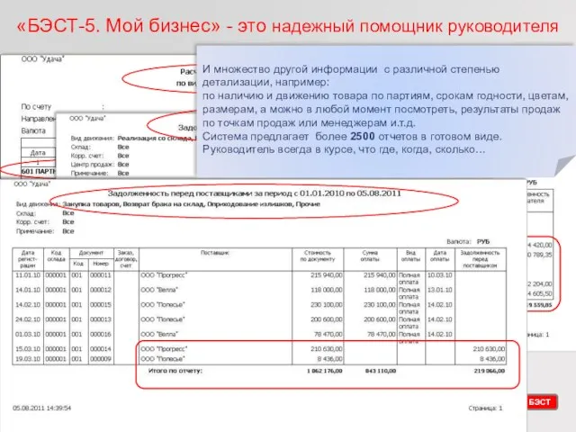 «БЭСТ-5. Мой бизнес» - это надежный помощник руководителя И множество другой информации