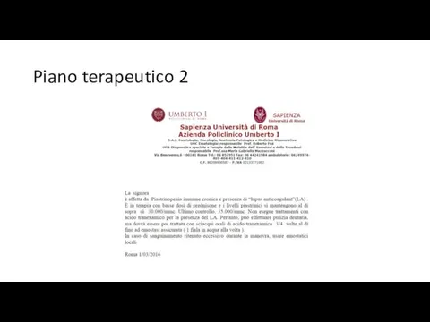 Piano terapeutico 2