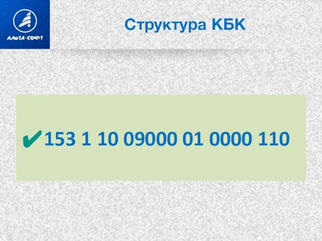 Структура КБК 153 1 10 09000 01 0000 110