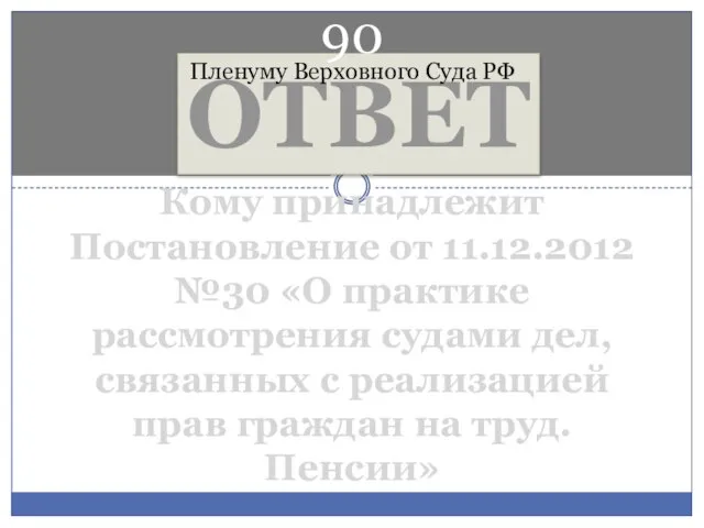 Кому принадлежит Постановление от 11.12.2012 №30 «О практике рассмотрения судами дел, связанных