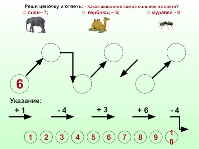 6 Указание: + 1 - 4 + 3 + 6 - 4