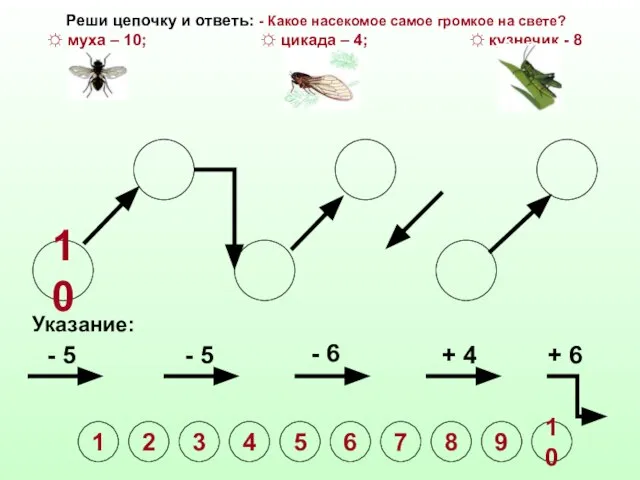 10 Указание: - 5 - 5 - 6 + 4 + 6