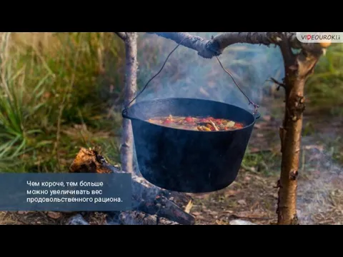 Чем короче, тем больше можно увеличивать вес продовольственного рациона.