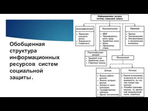 Обобщенная структура информационных ресурсов систем социальной защиты.