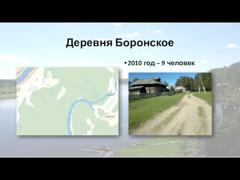 Деревня Боронское 2010 год – 9 человек