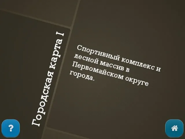 Городская карта I Спортивный комплекс и лесной массив в Первомайском округе города.