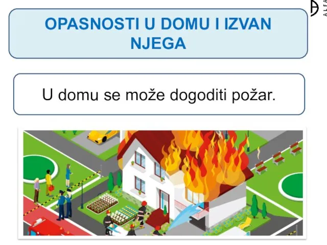 OPASNOSTI U DOMU I IZVAN NJEGA U domu se može dogoditi požar.