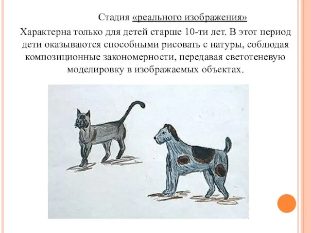 Стадия «реального изображения» Характерна только для детей старше 10-ти лет. В этот