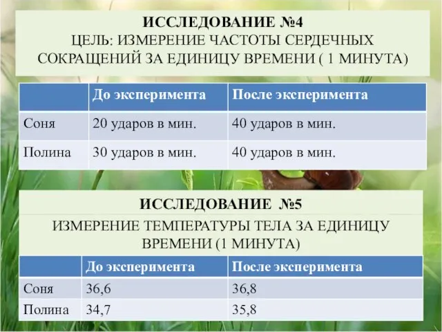 ИССЛЕДОВАНИЕ №4 ЦЕЛЬ: ИЗМЕРЕНИЕ ЧАСТОТЫ СЕРДЕЧНЫХ СОКРАЩЕНИЙ ЗА ЕДИНИЦУ ВРЕМЕНИ ( 1