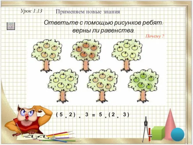 Урок 1.13 Применяем новые знания Ответьте с помощью рисунков ребят: верны ли