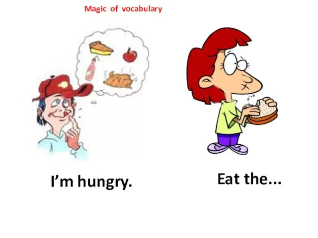 Magic of vocabulary I’m hungry. Eat the...