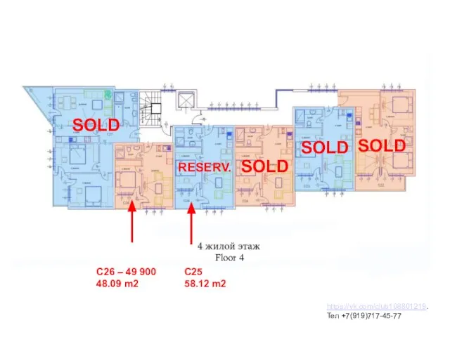 SOLD SOLD SOLD C25 58.12 m2 SOLD C26 – 49 900 48.09