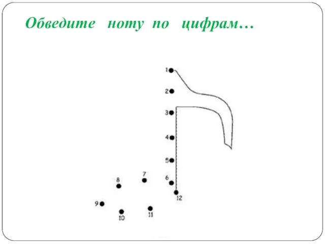 Обведите ноту по цифрам…