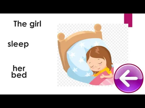 sleep The girl bed her