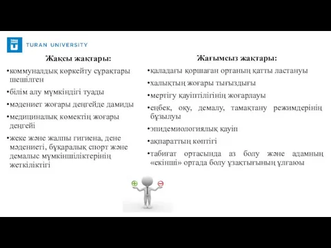 Жақсы жақтары: коммуналдық көркейту сұрақтары шешілген білім алу мүмкіндігі туады мәдениет жоғары