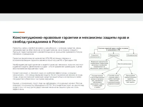 Конституционно-правовые гарантии и механизмы защиты прав и свобод гражданина в России Гарантии