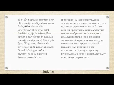 Ibid. 16 τὸ δ' οὖν ἡμέτερον τοιοῦτόν ἐστιν· Οὔτε φωνὴ τῶν εὑρομένων