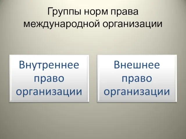 Группы норм права международной организации