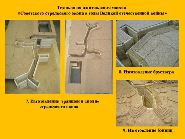 7. Изготовление траншеи и «поля» стрелкового окопа Технология изготовления макета «Советского стрелкового