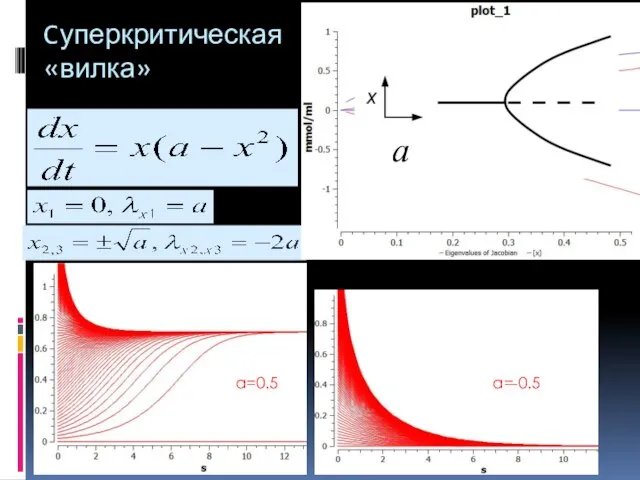 Cуперкритическая «вилка» a=0.5 a=-0.5