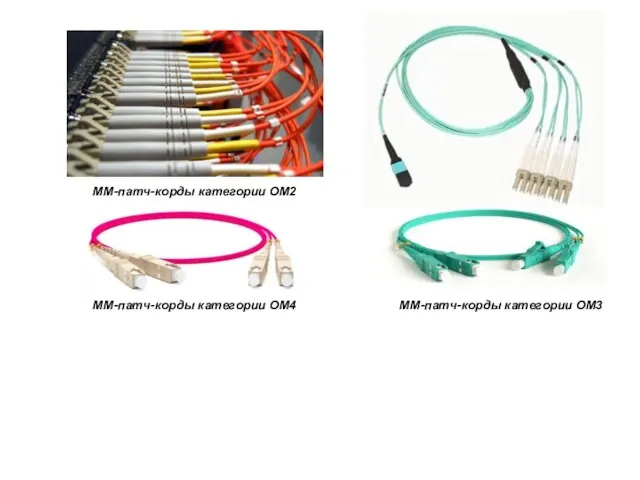 MM-патч-корды категории OM2 Патч-корды OM3 и OM4 похожи между собой и оба