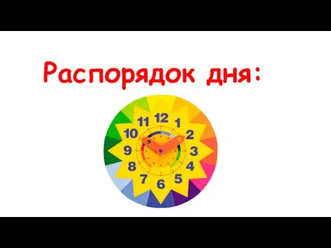 Распорядок дня: