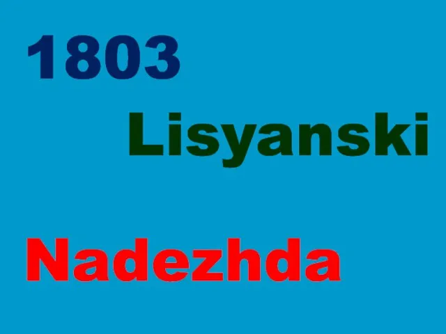 1803 Nadezhda Lisyanski
