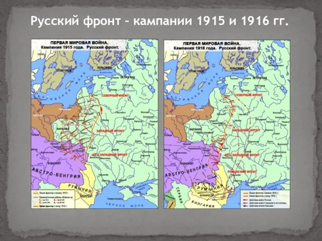 Русский фронт – кампании 1915 и 1916 гг.