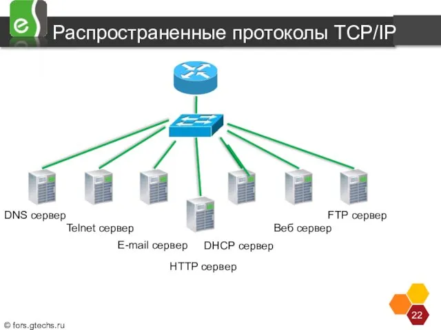 Распространенные протоколы TCP/IP Самые распространенные протоколы Прикладного уровня TCP/IP – это те,