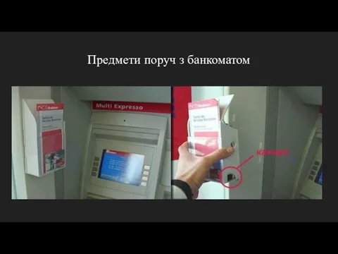 Предмети поруч з банкоматом