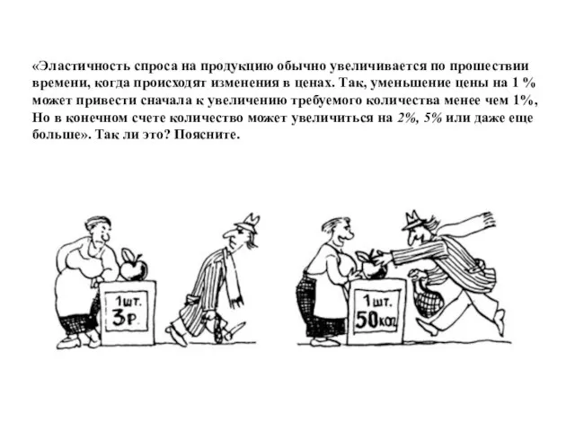 «Эластичность спроса на продукцию обычно увеличивается по прошествии времени, когда происходят изменения