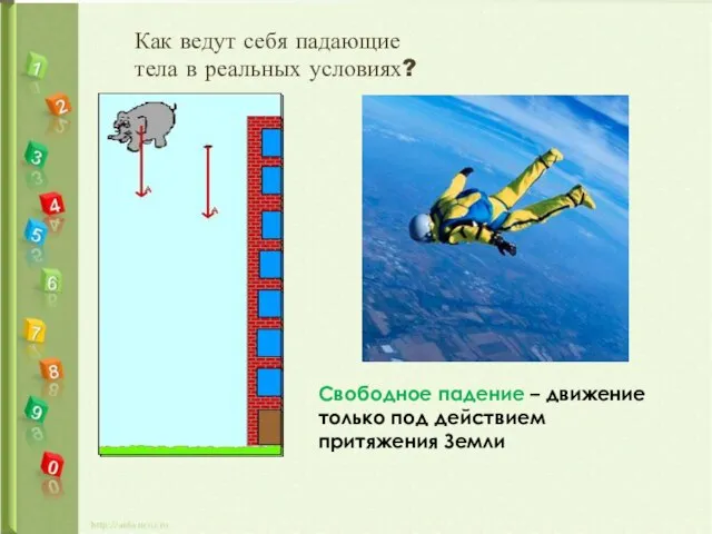 Как ведут себя падающие тела в реальных условиях? Свободное падение – движение