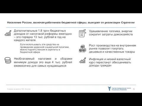 Население России, включая работников бюджетной сферы, выиграет от реализации Стратегии Дополнительные 1,8