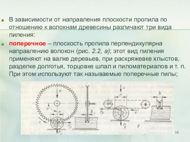 В зависимости от направления плоскости пропила по отношению к волокнам древесины различают