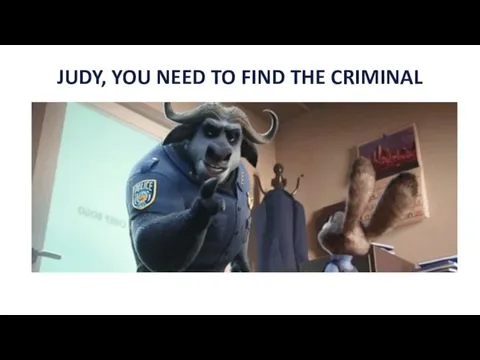 JUDY, YOU NEED TO FIND THE CRIMINAL