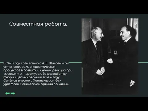 В 1963 году совместно с А. Е. Шиловым он установил роль энергетических