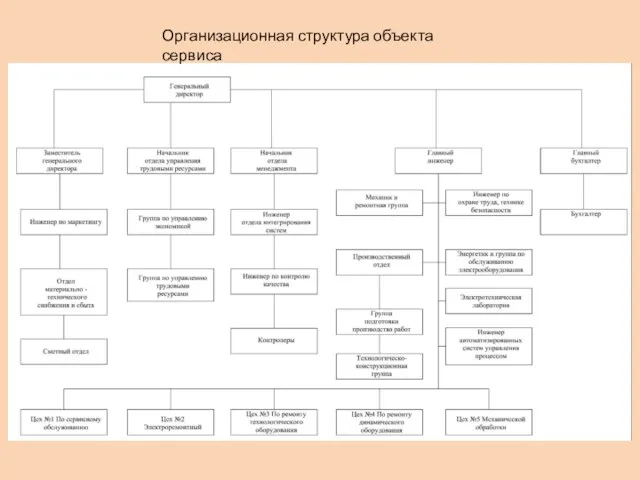 Организационная структура объекта сервиса