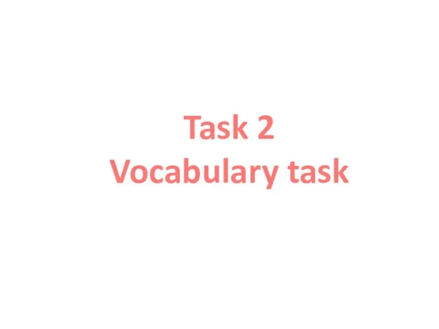 Task 2 Vocabulary task