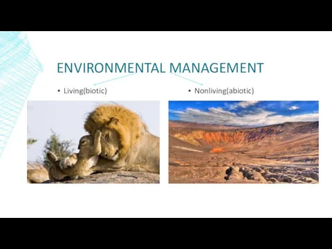 ENVIRONMENTAL MANAGEMENT Living(biotic) Nonliving(abiotic)