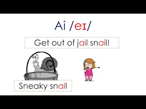 Ai /eɪ/ Get out of jail snail! Sneaky snail