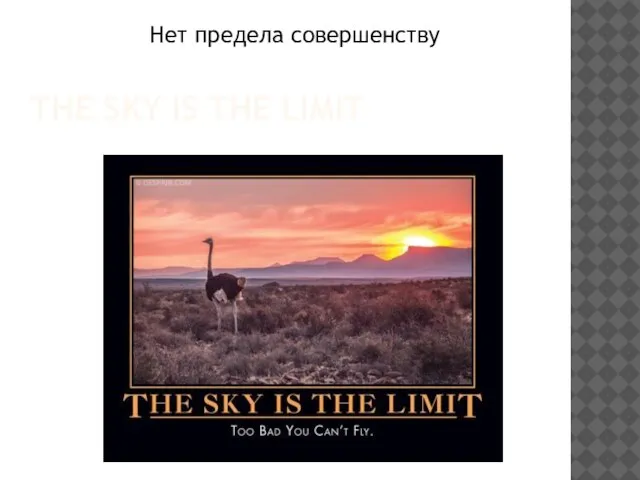THE SKY IS THE LIMIT Нет предела совершенству