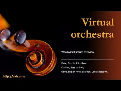 Virtual orchestra http://alch.us.to Flute, Piccolo, Alto, Bass; Clarinet, Bass clarinet; Oboe, English
