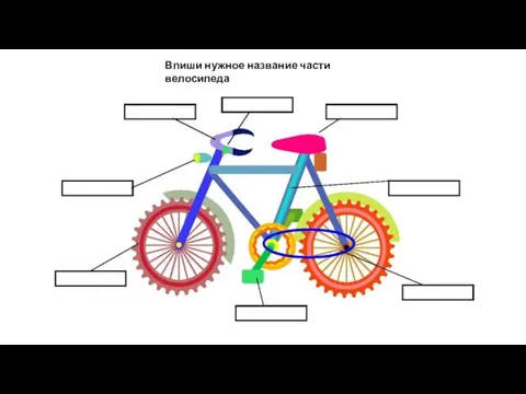 Впиши нужное название части велосипеда