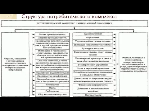 Структура потребительского комплекса