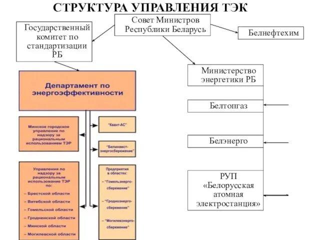 Министерство энергетики РБ Белтопгаз Белэнерго РУП «Белорусская атомная электростанция» Совет Министров Республики