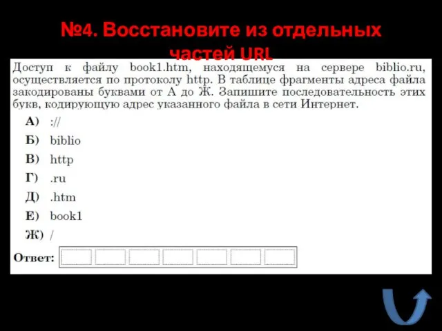 №4. Восстановите из отдельных частей URL