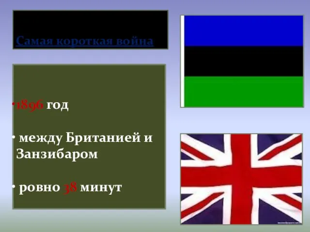 Самая короткая война 1896 год между Британией и Занзибаром ровно 38 минут